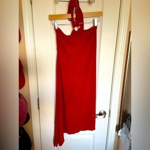 Red 90s Halter dress